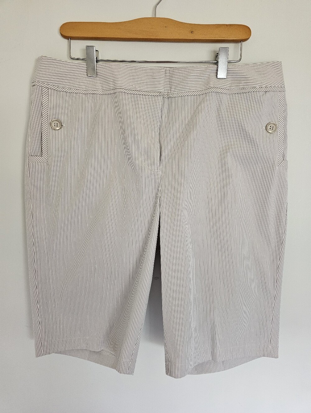 Grace Elements Grey And White Pinstrip Shorts